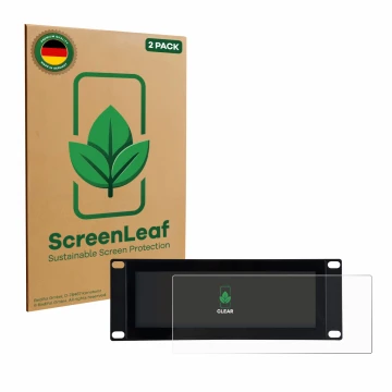 Vorderseite einer Produktverpackung mit dem Markenlogo ScreenLeaf. Daneben ist das Gerät GeeekPi DP-0059 7.84