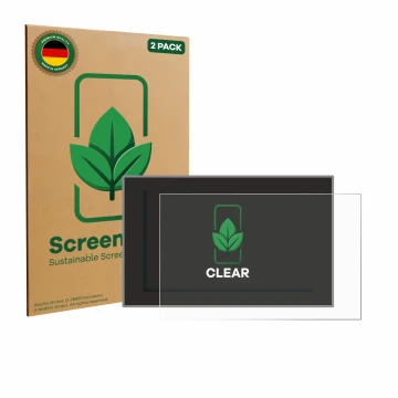Vorderseite einer Produktverpackung mit dem Markenlogo ScreenLeaf. Daneben ist das Gerät Dacia Bigster 2025-2026 10