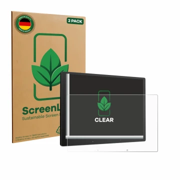 Vorderseite einer Produktverpackung mit dem Markenlogo ScreenLeaf. Daneben ist das Gerät Atoto X10 10