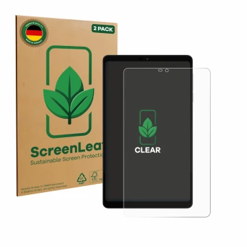 Vorderseite einer Produktverpackung mit dem Markenlogo ScreenLeaf. Daneben ist das Gerät Alldocube iPlay 60 mini mit dem zugeh