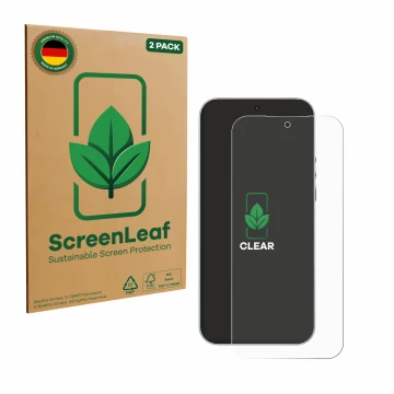 Vorderseite einer Produktverpackung mit dem Markenlogo ScreenLeaf. Daneben ist das Gerät Xiaomi 17 Ultra mit dem zugehörigen D
