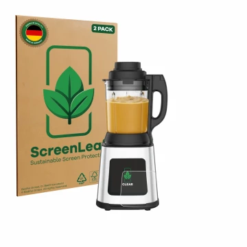 Vorderseite einer Produktverpackung mit dem Markenlogo ScreenLeaf. Daneben ist das Gerät Moulinex LM83SD10 mit dem zugehörigen