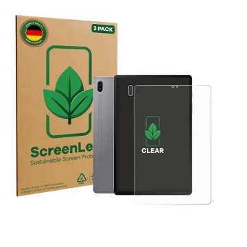 Vorderseite einer Produktverpackung mit dem Markenlogo ScreenLeaf. Daneben ist das Gerät Samsung Galaxy Tab S6 2020 (Display+K
