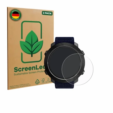 Vorderseite einer Produktverpackung mit dem Markenlogo ScreenLeaf. Daneben ist das Gerät North Edge Apache 3 mit dem zugehörig
