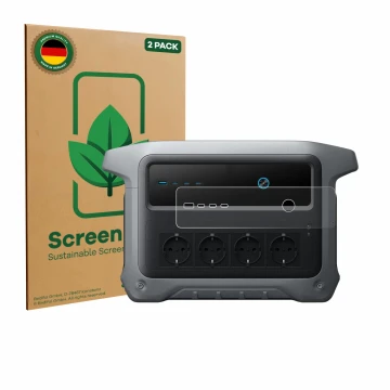 Vorderseite einer Produktverpackung mit dem Markenlogo ScreenLeaf. Daneben ist das Gerät Anker SOLIX C1000 Gen 2 mit dem zugeh