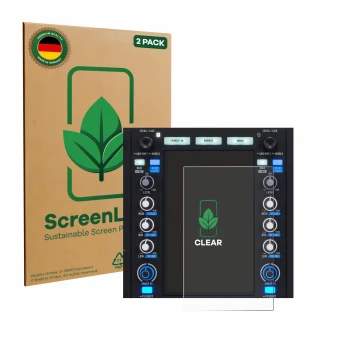 Vorderseite einer Produktverpackung mit dem Markenlogo ScreenLeaf. Daneben ist das Gerät Rane System One mit dem zugehörigen D