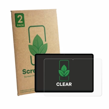 Vorderseite einer Produktverpackung mit dem Markenlogo ScreenLeaf. Daneben ist das Gerät Teclast P50T mit dem zugehörigen Disp