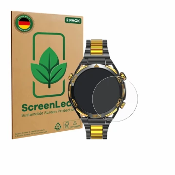 Vorderseite einer Produktverpackung mit dem Markenlogo ScreenLeaf. Daneben ist das Gerät Blackview W90 Pro mit dem zugehörigen