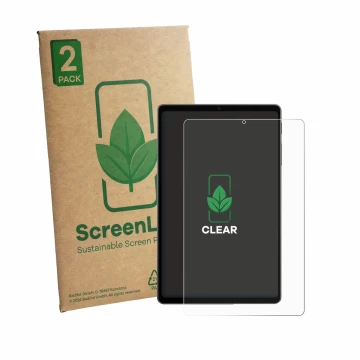Vorderseite einer Produktverpackung mit dem Markenlogo ScreenLeaf. Daneben ist das Gerät Alldocube iPlay 80 mini Ultra mit dem