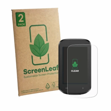 Vorderseite einer Produktverpackung mit dem Markenlogo ScreenLeaf. Daneben ist das Gerät igpsport BSC100MAX mit dem zugehörige