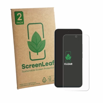 Vorderseite einer Produktverpackung mit dem Markenlogo ScreenLeaf. Daneben ist das Gerät Xiaomi Redmi K90 Max mit dem zugehöri