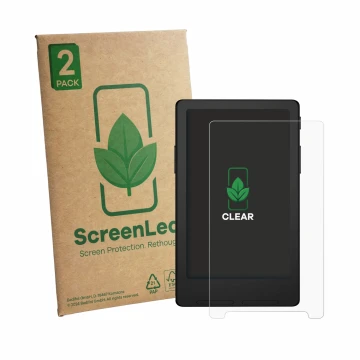 Vorderseite einer Produktverpackung mit dem Markenlogo ScreenLeaf. Daneben ist das Gerät Xteink X4 Classic (X4 V2) mit dem zug