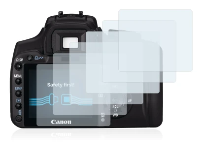 Abbildung des Geräts Canon EOS 400D mit einer Vielzahl des Displayschutzes.