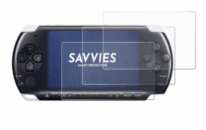 Abbildung des Geräts Sony PSP 3000 mit einer Vielzahl des Displayschutzes.
