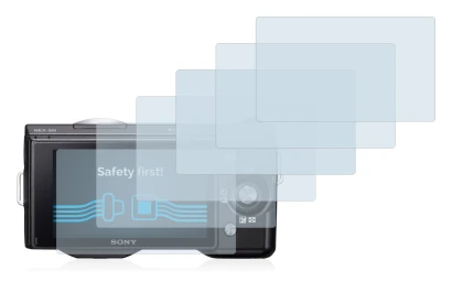 Abbildung des Geräts Sony Alpha NEX-5 mit einer Vielzahl des Displayschutzes.