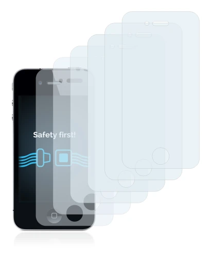 Abbildung des Geräts Apple iPhone 4 mit einer Vielzahl des Displayschutzes.