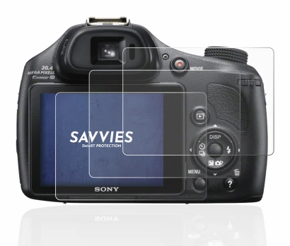 Abbildung des Geräts Sony Cyber-Shot DSC-HX400V mit einer Vielzahl des Displayschutzes.