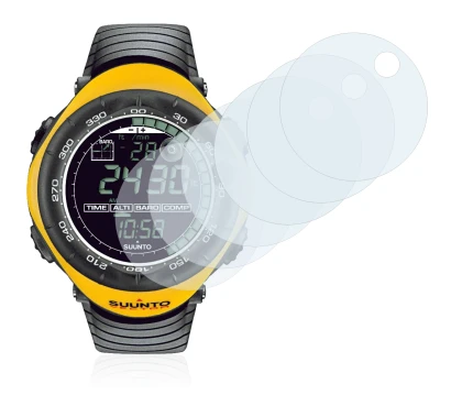 Abbildung des Geräts Suunto Vector Yellow mit einer Vielzahl des Displayschutzes.