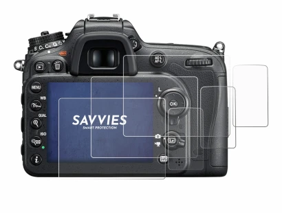 Abbildung des Geräts Nikon D7200 mit einer Vielzahl des Displayschutzes.