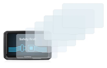 Abbildung des Geräts Garmin dezl 770 LMT-D mit einer Vielzahl des Displayschutzes.
