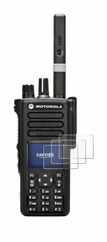 Abbildung des Geräts Motorola DP4800 mit einer Vielzahl des Displayschutzes.