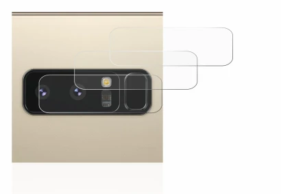 Abbildung des Geräts Samsung Galaxy Note 8 (NUR Kameraschutz) mit einer Vielzahl des Displayschutzes.