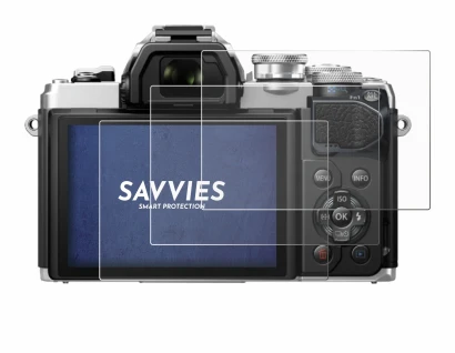 Abbildung des Geräts Olympus OM-D E-M10 Mark III mit einer Vielzahl des Displayschutzes.
