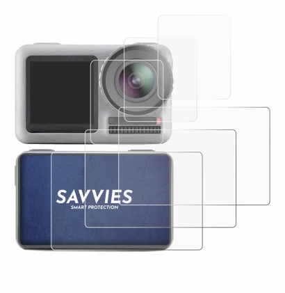 Abbildung des Geräts DJI Osmo Action mit einer Vielzahl des Displayschutzes.