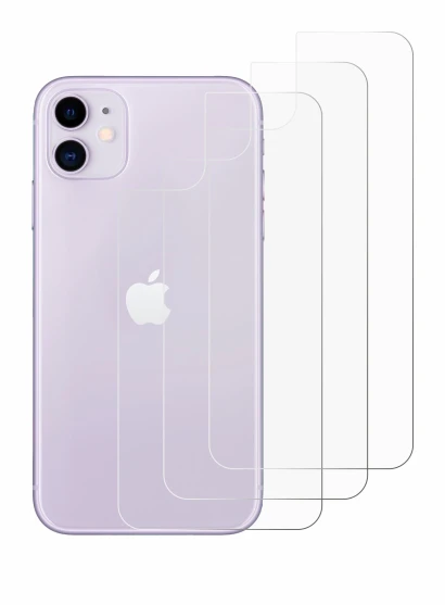 Abbildung des Geräts Apple iPhone 11 (Rückseite) mit einer Vielzahl des Displayschutzes.