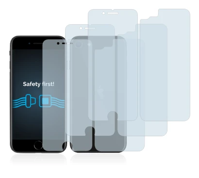 Abbildung des Geräts Apple iPhone SE 2 2020 (Display+Rückseite) mit einer Vielzahl des Displayschutzes.