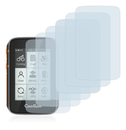 Abbildung des Geräts CooSpo BC200 mit einer Vielzahl des Displayschutzes.