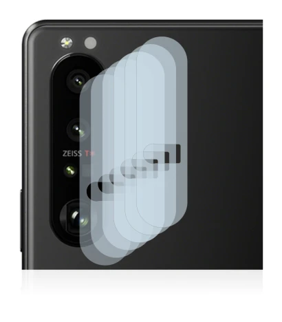 Abbildung des Geräts Sony Xperia 1 III (NUR Kameraschutz) mit einer Vielzahl des Displayschutzes.