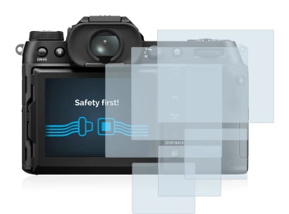 Abbildung des Geräts Fujifilm GFX50S II mit einer Vielzahl des Displayschutzes.
