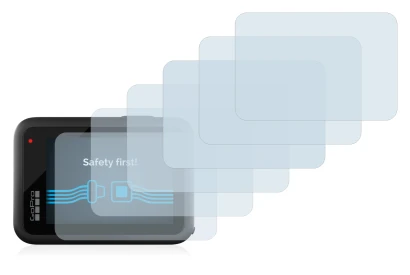 Abbildung des Geräts GoPro Hero 10 Black mit einer Vielzahl des Displayschutzes.