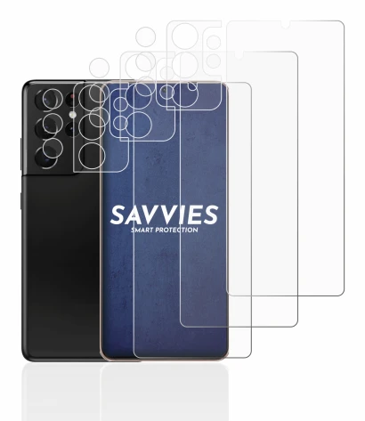 Abbildung des Geräts Samsung Galaxy S21 Ultra 5G (Display+Kamera) mit einer Vielzahl des Displayschutzes.
