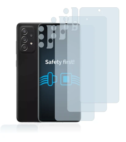 Abbildung des Geräts Samsung Galaxy A52 5G (Display+Kamera) mit einer Vielzahl des Displayschutzes.