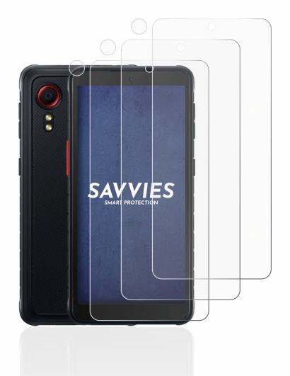 Abbildung des Geräts Samsung Galaxy XCover 5 (Display+Kamera) mit einer Vielzahl des Displayschutzes.