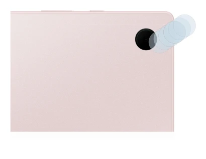 Abbildung des Geräts Samsung Galaxy Tab A8 WiFi (NUR Kameraschutz) mit einer Vielzahl des Displayschutzes.