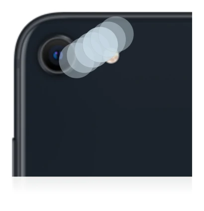 Abbildung des Geräts Apple iPhone SE 3 2022 (NUR Kameraschutz) mit einer Vielzahl des Displayschutzes.