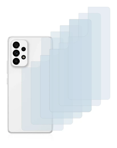 Abbildung des Geräts Samsung Galaxy A53 5G (Rückseite) mit einer Vielzahl des Displayschutzes.