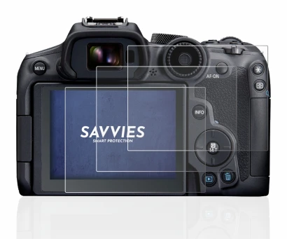 Abbildung des Geräts Canon EOS R7 mit einer Vielzahl des Displayschutzes.