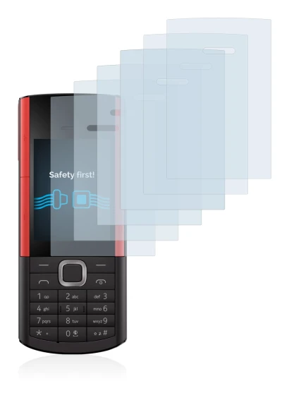 Abbildung des Geräts Nokia 5710 XA mit einer Vielzahl des Displayschutzes.