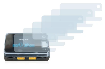 Abbildung des Geräts ToolkitRC M6D Dual Charger mit einer Vielzahl des Displayschutzes.