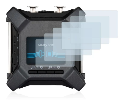 Abbildung des Geräts Zoom F3 field recorder mit einer Vielzahl des Displayschutzes.