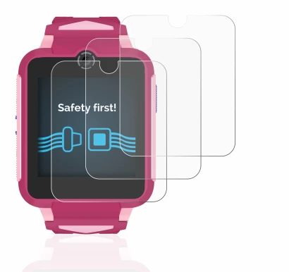 Abbildung des Geräts TCL Movetime Family Watch MT42X mit einer Vielzahl des Displayschutzes.