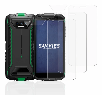 Abbildung des Geräts Doogee S41 Pro (Display+Kamera) mit einer Vielzahl des Displayschutzes.