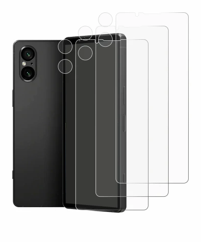 Abbildung des Geräts Sony Xperia 5 V (Display+Kamera) mit einer Vielzahl des Displayschutzes.