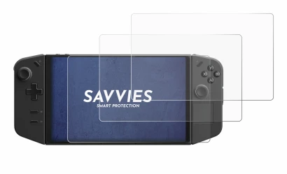 Abbildung des Geräts Lenovo Legion Go mit einer Vielzahl des Displayschutzes.