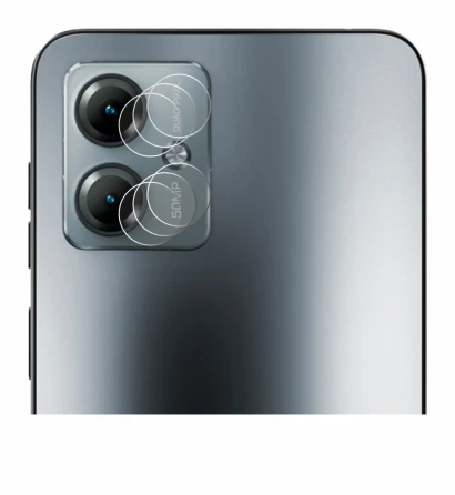 Abbildung des Geräts Motorola Moto G14 (NUR Kameraschutz) mit einer Vielzahl des Displayschutzes.