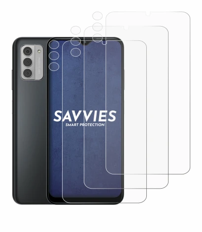 Abbildung des Geräts Nokia G42 5G (Display+Kamera) mit einer Vielzahl des Displayschutzes.